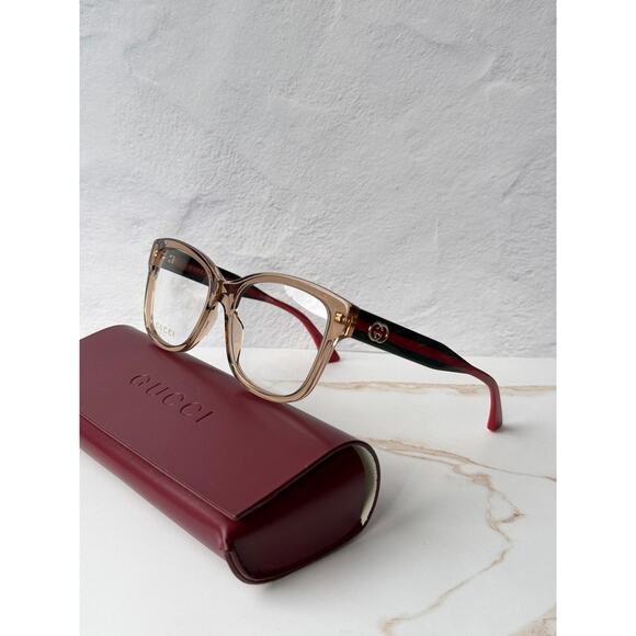 NEW Gucci GG0038ONN Brown Striped Eyeglasses Frames main image 4